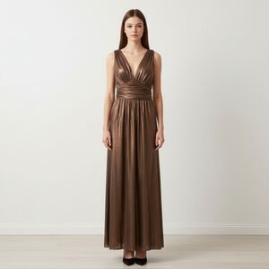 Rachel Zoe Metallic Bronze Maxi Dress